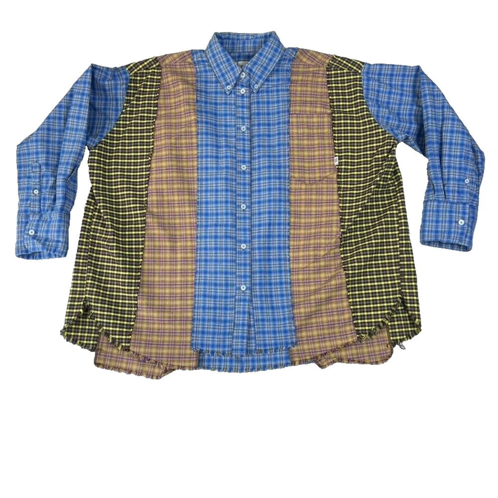 BDG Urban Outfitters Shirt XS-TP Oversized Plaid Patchwork Flannel Button Down